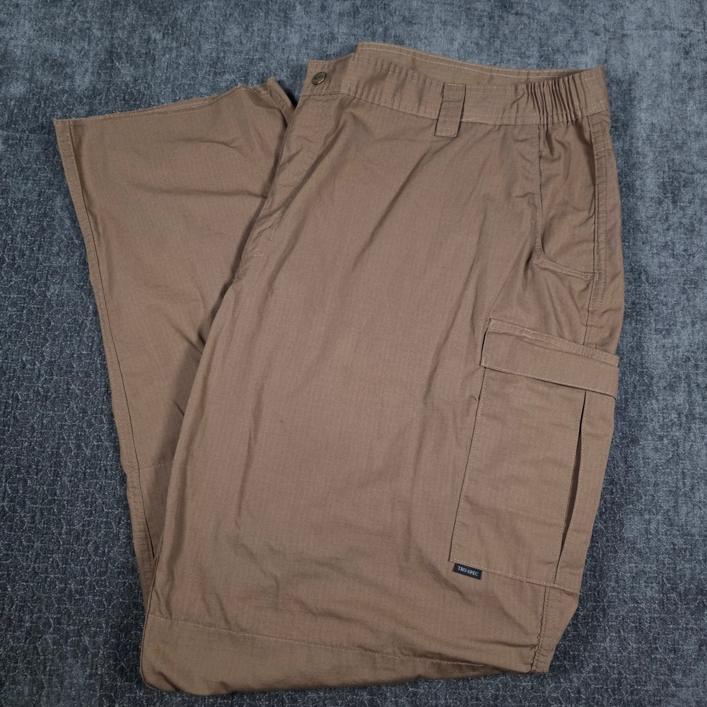 Tru-Spec Mens Coyote Brown Ripstop Tactical Cargo Pants Size 54x36 Long Utility